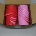 Crowye 12 Pcs 32oz Valentine's Day Bucket Bulk Heart Buckets for Drinks 4.33 x 3.15 x 4.33 in Plastic Drink Buckets with Handle for Valentine Birthday Bachelorette Party Wedding Drinks Beverages Beer