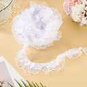 12.5 Yards Ruffle Organza White Lace Trim 2 Layer Pleated Satin Lace Ribbon 4.7cm Laces Edge Ruffle Trim for Sewing Clothes Dress Home Decor Wedding