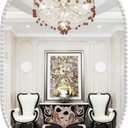 Oval Mirror for Wall, 24x36 Inch White Oval Bathroom Mirror, White Vanity Mirrors, Metal Floral Frame Mirror for Bedroom Living Room Hallway, Hangs Horizontally or Vertically