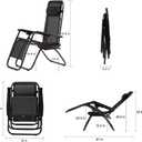 FDW Zero Gravity Lawn Lounge Chairs Set of 2 with Pillow and Cup Holder - Adjustable Reclining Folding Outdoor Chairs for Deck, Beach, Yard