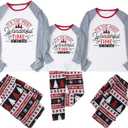 Family Christmas PJs Matching Sets, Cute Holiday Pajamas Printed Top and Pants, Xmas Jammies for Couples/Men/Women (White, XXL)