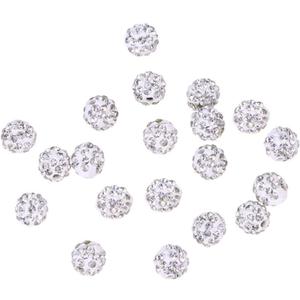 Operitacx Luxury Jewelry Making 20pcs 8mm Round Drilling Balls Clay Czech Disco Balls DIY Beads Spacer Beads