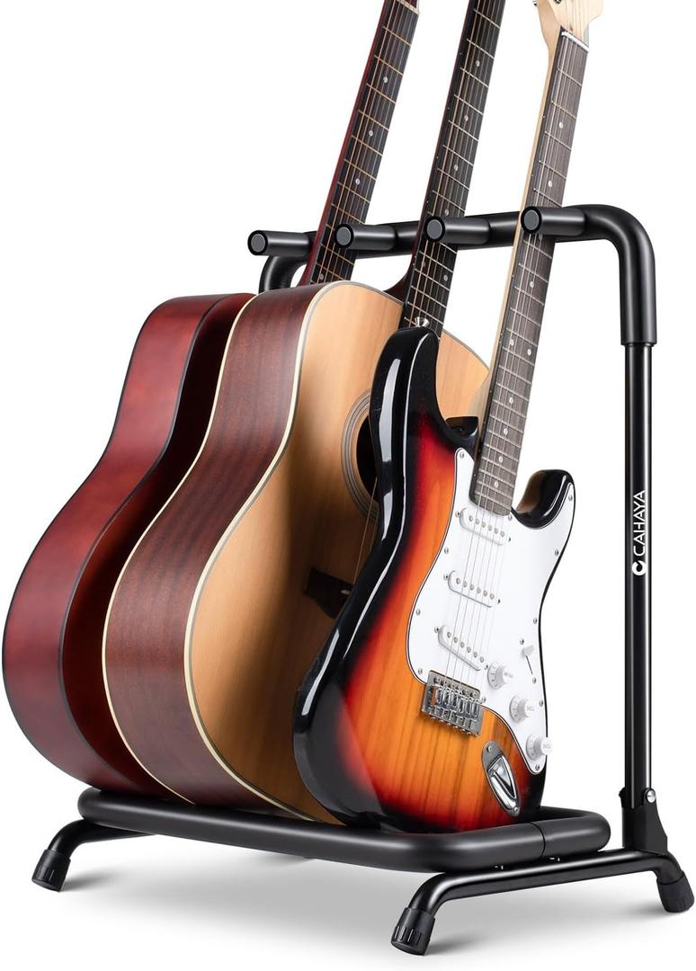 CAHAYA Multi Guitar Rack 3 Holder Display Stand with Thick Rubber Padding