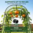 7.2FT Garden Trellis Arch for Raised Garden Beds, Heavy Duty Metal Trellis for Cucumbers, Pumpkins, Beans & Climbing Plants, Walk Through Vegetable Garden Arch with Netting