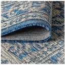JONATHAN Y Medallion Weave Indoor Outdoor Round Area Rug 8 Ft Navy/Gray, Sinjuri Textured for Backyard, Patio, Porch, Easy-Cleaning, High Traffic, Pet-Friendly, Non-Shedding (SMB101B-8R)