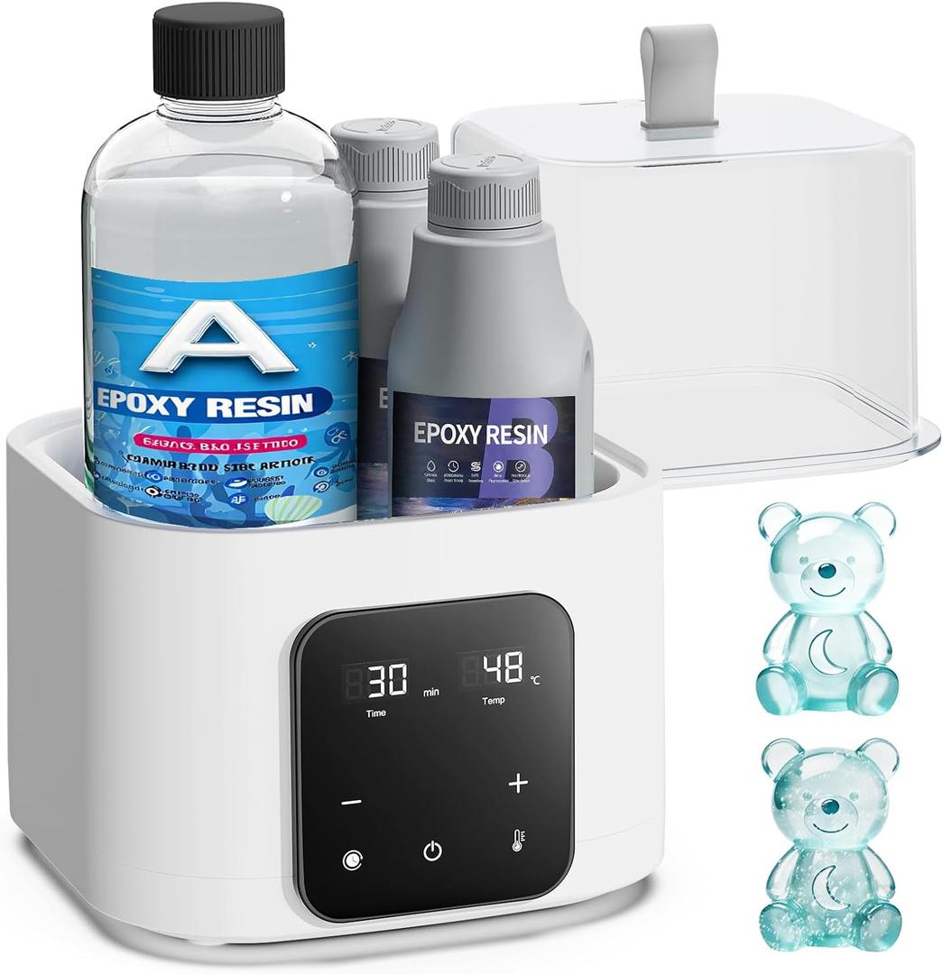Auto Resin Preheater Large Capacity Epoxy Resin Warmer with Temperature & Timer Control, Bubble Reduction, Viscosity Thinner for 8/16/32/64oz Epoxy, UV Resin, Silicone Rubber, Winter Craft Tool