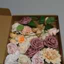 AmyHomie Blush Champagne Artificial Flowers Combo Silk Mix Peony Rose Fake Flowers w/Stem for DIY Wedding Bouquets Centerpieces Arrangements Table Fall Decor Party Bridal Baby Shower Home Decorations