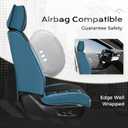 Coverado Car Seat Covers Full Set, Seat Covers for Cars, Front Seat Covers and Back Seat Cover Waterproof Leather Automotive Seat Cover, Universal Car Interior Protectors Cushion for Most Cars Blue