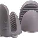 Oven Mitts，Mini Oven Gloves Silicone Heat Resistant Cooking Pinch Mitts Potholder for Air Fryer Kitchen Cooking & Baking (Grey)