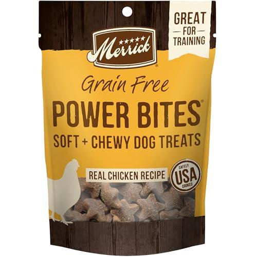 Merrick Power Bites Natural Soft And Chewy Real Meat Dog Treats, Grain Free Snack With Real Chicken Recipe - 6 oz. Bag BB FEB 2027