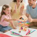 Montessori Toys Wooden Board Games for 3 4 5 6 Years Old, 34 Colorful Wooden Sticks Fine Motor Skills Toy for Kids 4-6, Math&Counting Learning Toy Family Games for Girls Boys 3 Year Olds Gift Ideas