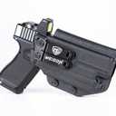 IWB Kydex Holster for Glock 19 19X 23 32 44 45 MOS Gen 3/4/5 with Olight Baldr S/Baldr Mini Tactical Flashlight, RMR Red Dot Optic Cut, Inside Waistband Concealed Carry, Right Hand
