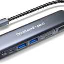 USB C Hub Multiport Adapter, DockteckExpand 7-in-1 Type C Hub with 4K 60Hz HDMI,1Gbps Ethernet,100W PD,2 USB 3.0 Ports,SD/TF Card Slots for MacBook Pro, MacBook Air, iPad Pro, Surface, Steam Deck