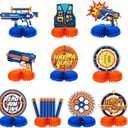 10 Pieces Dart War Party Decorations Nerf Dart War Gun Party Honeycomb Centerpieces Birthday Party Table Toppers Double RZ0037 0