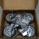 Caster Wheels, 3" Locking Swivel Stem Casters Set of 4, 3/8"-16 x 1 (Screw Diameter 3/8", Length 1") Rubber Casters with 360 Degree No Noise Wheels for Furniture