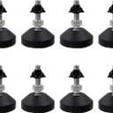 Antrader M8 Thread Leveling Feet with T-Nut, Adjustable Swivel Furniture Levelers,Anti Skid Reinforced Rubber Feet for Table, Sofa, Cabinet, Workbench(D50 x M8 x H30,8pcs)