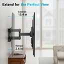 BONTEC Full Motion TV Wall Mount for 37-85 Inch TVs, Hold up to 132lbs, Max VESA 600x400mm, Swivel Tilt Dual Arms, Adjustable Viewing Angle, Fits 16" Wood Studs, Easy Assembly