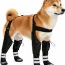 Upgraded Dog Suspender Boots, Waterproof Dog Rain Boot, Anti-Slip Winter Snow Dog Shoes Leggings, Adjustable Suspender Boots for Medium Dogs, Paws Protector for Outdoor Dogs Walking Hiking (M)