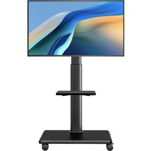 AX WABER Universal Floor TV Stand, Portable Rolling Floor TV Mount with Wheels, 80 Degree Swivel Height Adjustable for 27 to 65 Inch LCD LED OLED TVs, Holds up to 88 lbs Mobile TV Cart