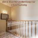 15ft Clear Banister Safety Net for Child & Pets Transparent PETG Railing Guard with Zip Ties & Hole Punch Stair & Balcony Barrier for Childproofing Indoor Outdoor Railings, 33" H Mesh Cover