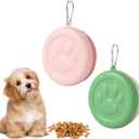 SLSON 2Pack Dog Treat Pouch Pet Food Container for Travel Walking Training Trips Puppy Treats Storage Bag Holders for Leash with Carabiners