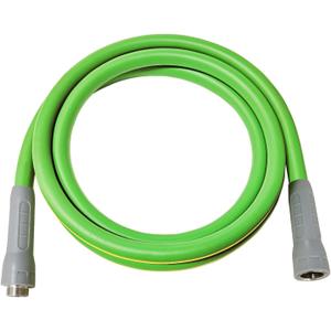 HQMPC Garden Hose 5/8"IDx12' Hose Durable PVC Non Kinking Heavy Water Hose with Brass Hose Fittings (12 FEET) Light Green