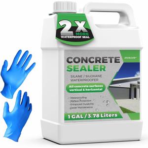 1 Gallon Concrete Sealer, Penetrating Water Sealers Spary Safe for Pets and Plants Suitable for Indoor Use, Water-Based Silane Siloxane Sealer for Outdoor, Driveways, Patios, Masonry, Garge Floor