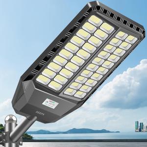 30W Ultra -Large Solar Street Lights Outdoor, IP67 Waterproof Solar Parking Lot Lights, Dusk to Dawn, High Lumens Solar Security Flood Lights Motion Sensor with Remote Control