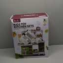 Kids Kitchen Playset, Play Kitchen with Stove, Grill, Sink, Play Food, ToyKitchen Accessories, Cooking Kitchen with Lights Sound Steam, Pretend Play Toys for Kids Toddler Birthday Gifts