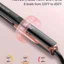 Annlary Hair Straightener 1 Inch Flat Iron and Curler 2 in 1 Titanium Ceramic Ionic Dual Voltage Straightener with Heat-Resistant Silicone, for Less Frizz, Shinier & Smoother Black/Rose Gold