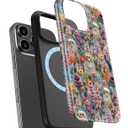 for iPhone 15 Pro Case, Wireless Charging Compatible,Dual-Layer Protection with Stylish Wildflower Design, Soft Silicone + Hard Shell, Cute Chic Phone Cover for Women - Mystic Floral Owlscape