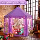 Purple Princess Castle Tent for Girls with Fairy Star Lights Play Tents for Kids Hexagon Playhouse Fairy Toys for Children or Toddlers Indoor or Outdoor Games, Purple