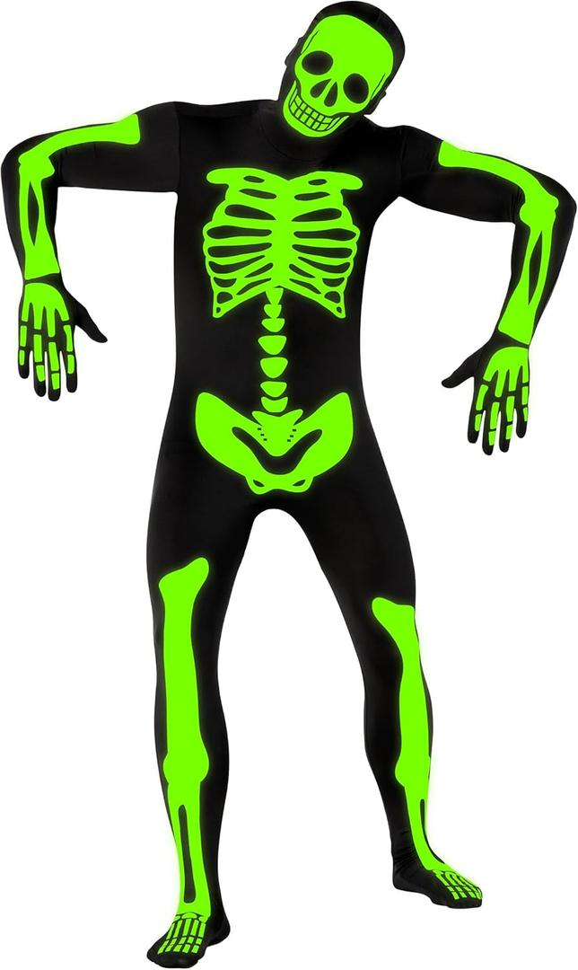 Morphsuits Adult Skeleton Costume Men, Mens Skeleton Costume Glow in Dark, Skeleton Adult Costume, Glow in Dark Skeleton (Medium)