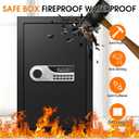 3.4 Cub Large Safes for Home Use Fire and Water Proof, Anti-Theft Digital Security Safe Box with Electronic Keypad and Key, Fire Proof Safe for Home Documents Medicine Firearm Money Valuables
