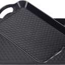 Plastic Tray with Handles, 2 Pack Multi-Purpose Rectangular Non Slip Restaurant Serving Trays Set for Parties, Coffee Table, Kitchen (12.2x16 inch)