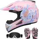 OUMURS Youth Dirt Bike Helmet DOT Approved, Kids Full Face Motocross Helmet, Large