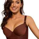 YJSPBL Back Smoothing Bra Sexy Bras for Back Fat Plus Size Push Up Bra（Brown, 40D)