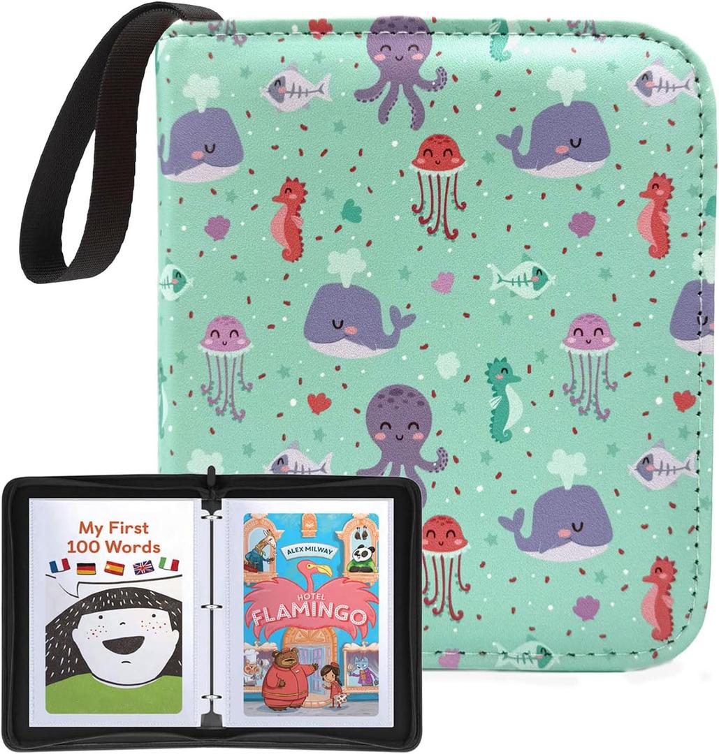 Card Holder for Yoto Cards 40 Cards Capacity Mini Card Case Organizer with Zipper Boys Girls Card Storage Binder for Yoto Player and Yoto Mini Cards, Green