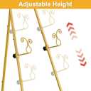 1 PC Gold Easel Stand for Sign, Metal Sign Holder, Adjustable Wedding Sign Stand with Chain Support, Sign Holder for Display, Party Painting.