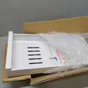 HBL' 1 Pack | 21" Deep Pull Out Cabinet Organizer Adhesive, 10-Inch Wide Sturdy Carbon Steel Roll-Out Drawers for Face Frame or Frameless Cabinets,Slide-Out Shelves for Pantry. (White)