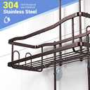Aitatty Hanging Shower Caddy Bathroom Organizer: Rustproof Shower Shelf Racks Over Shower Head - No Drilling Inside Bath Shower Rack Shelves Over Showerhead for Shampoo with Soap Holder Bronze