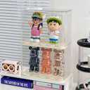 Yesesion Clear Display Cases for Figures Under 8 inches Tall, Large Plastic Collectibles Showcase with 14pcs Cube, Stackable Storage Box with Lid for Model Car, Doll, Toy, Souvenir, Perfume Stand