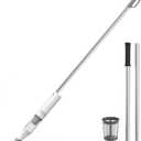 Cordless Pool Vacuum for Above Ground Pool & Inground Pool, Handheld Spa Cleaner with 16 GPM Powerful Suction, Telescopic Pole, Rechargeable Pool Vacuum for Above Ground Pool, Sand, Leaves, White