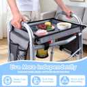 Walker Tray for Folding Walkers with Cup Holder & Side Pocket, Raised Edge & Non-Slip Surface Hard Walker Table for Seniors, Clip-On Tool Free Clip-On Tool Free Walker Accessory for Meals, Reading