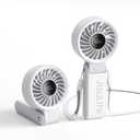 JISULIFE Handheld Fan Life7  Ultimate Flexibility: High-Power Motor, LED Display, 19.5 Hrs Cooling, 5000mAh Rechargeable, 5-Speed, Foldable Design, 3-IN-1 Portable Fan for Travel Cruise Beach(Grey)