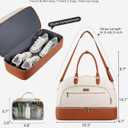Weekender Bags for Women, Large Travel Duffel Bag Carry on Overnight Bag with Shoe Compartment and Toiletry Bag for Travel Business Gym Hospital, Beige Brown