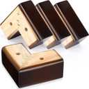 Geelin 8 Pack Wooden Furniture Risers 2 Inch High LShaped Bed Risers with Metal Screws and Anti-Slip Pads Furniture Legs Couch Legs Replacement Sofa Feet for Coffee Table Bed Dresser (Walnut Color)