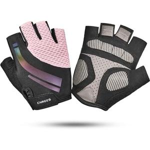 cnrees Kids Cycling Gloves for Boys Girls Half Finger Breathable Non-Slip Bike Gloves with Padded for Balance Bike Mountain BMX Scooter Outdoor Sports, L