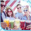 Sliner 50 Pcs Back to School Classroom Plastic Cups Bulk with Straw 16 oz Disposable Notebook Plastic Cups Drinkware for Back to School Party Supplies Favor