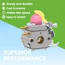 SST25 Carburetor Kit for Poulan Weedeater Featherlite FL20 FL20C FL25 FL26 FX26 SST25CE SST25C XT260 FX26S FX26SC String Trimmer Replace 530071822 C1U-W18